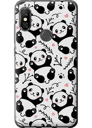 Чохол 2d пластиковий на телефон xiaomi redmi note 6 pro панди "4318t-1551-58250"