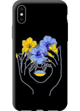 Чехол tpu патриотический на телефон iphone x девушка v4 "5276b-1050-58250"