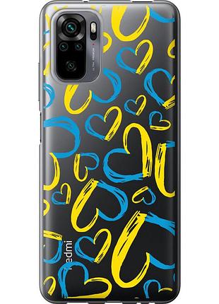 Чехол силиконовый патриотический на телефон xiaomi redmi note 10s сердца ua "5292u-2577-58250"
