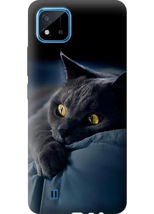 Чехол силиконовый на телефон realme c20a дымчатый кот "825u-2416-58250"