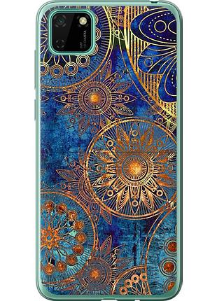 Чехол силиконовый на телефон huawei y5p золотой узор "678u-1936-58250"