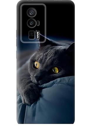 Чехол силиконовый на телефон xiaomi redmi k60 pro дымчатый кот "825u-3457-58250"
