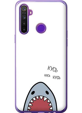Чехол 2d пластиковый на телефон realme 5 акула "4870t-1862-58250"