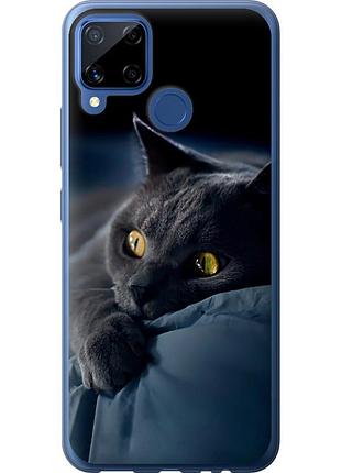 Чохол силіконовий на телефон realme c15 димчастий кіт "825u-2063-58250"
