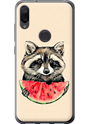 Чехол 2d пластиковый на телефон xiaomi mi play енотик с арбузом "4605t-1644-58250"