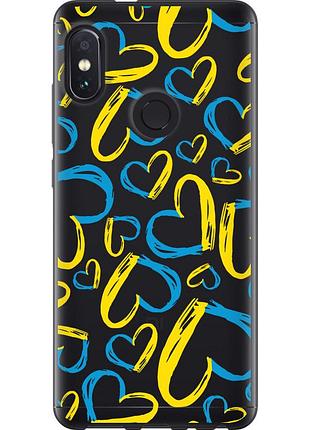 Чехол 2d пластиковый патриотический на телефон xiaomi redmi note 5 сердца ua "5292t-1516-58250"