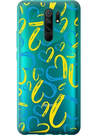 Чехол силиконовый патриотический на телефон xiaomi redmi 9 сердца ua "5292u-2019-58250"
