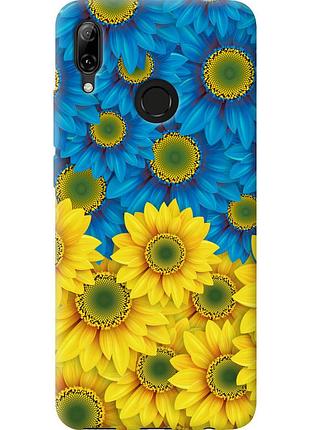 Чехол силиконовый патриотический на телефон huawei nova 3 жёлто-голубые цветы "1048u-1535-58250"