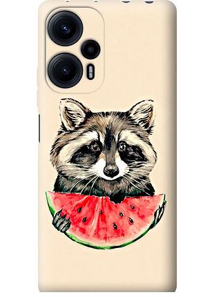 Чехол силиконовый на телефон xiaomi redmi note 12 turbo енотик с арбузом "4605u-3025-58250"
