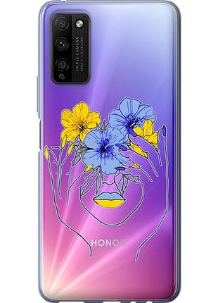 Чехол силиконовый патриотический на телефон huawei honor 30 lite девушка v4 "5276u-2074-58250"