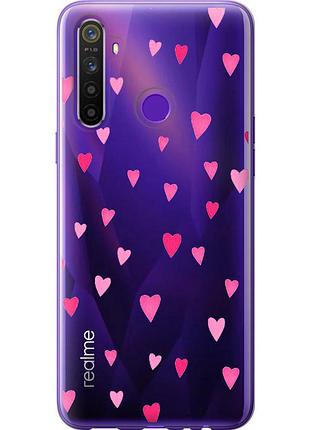 Чехол 2d пластиковый на телефон realme 5 сердечки 2 "4763t-1862-58250"