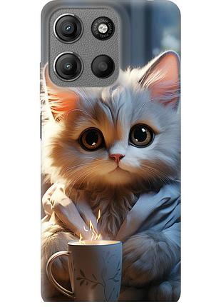 Чехол силиконовый на телефон motorola moto g15 white cat "5646u-3948-58250"