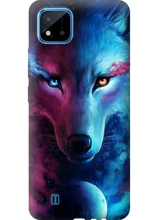 Чехол силиконовый на телефон realme c20a арт-волк "3999u-2416-58250"