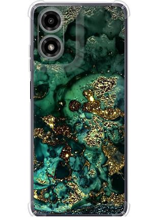 Чехол силикон с усиленными углами на телефон motorola moto g04 мрамор золото богатство "5419sp-3747-58250"