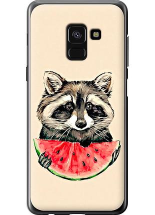 Чехол 2d пластиковый на телефон samsung galaxy a8 2018 a530f енотик с арбузом "4605t-1344-58250"