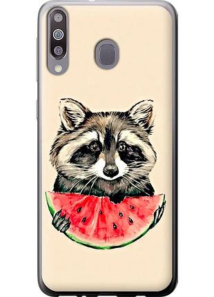 Чохол 2d пластиковий на телефон samsung galaxy m30 єнотик з кавуном "4605t-1682-58250"