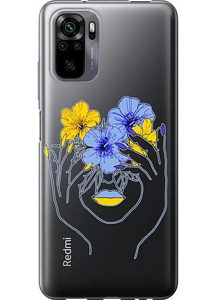 Чехол силиконовый патриотический на телефон xiaomi redmi note 10s девушка v4 "5276u-2577-58250"