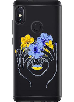 Чехол 2d пластиковый патриотический на телефон xiaomi redmi note 5 девушка v4 "5276t-1516-58250"