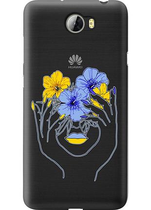 Чохол силіконовий патріотичний на телефон huawei y5 ii дівчина v4 "5276u-496-58250"