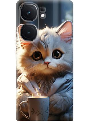 Чехол силиконовый на телефон vivo iqoo neo9 white cat "5646u-3631-58250"