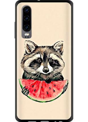 Чехол tpu на телефон huawei p30 енотик с арбузом "4605b-1622-58250"