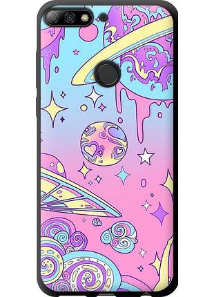 Чехол tpu на телефон huawei honor 7c pro розовая галактика "4146b-2070-58250"