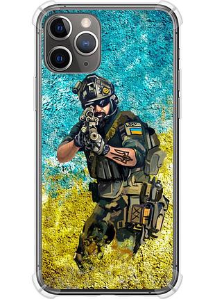 Чехол силикон с усиленными углами патриотический на телефон iphone 11 pro воин зсу "5311sp-1788-58250"