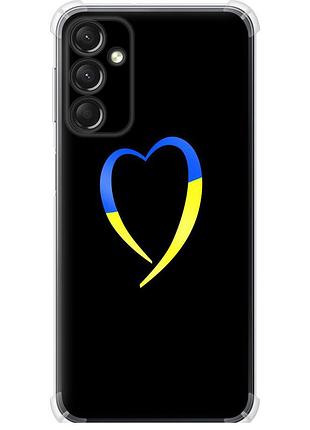 Чехол силикон с усиленными углами патриотический на телефон samsung galaxy a24 a245f жёлто-голубое сердце "885sp-3020-58250"