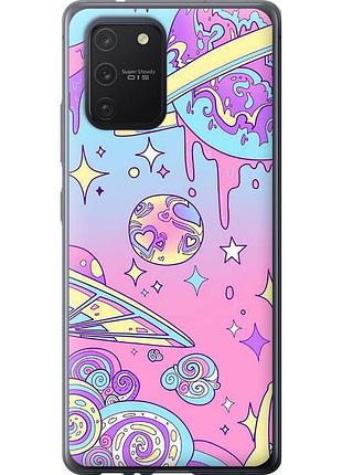 Чехол 2d пластиковый на телефон samsung galaxy s10 lite 2020 розовая галактика "4146t-1851-58250"