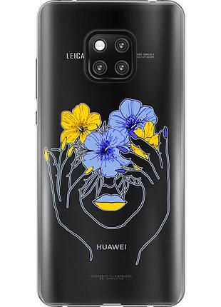 Чохол 2d пластиковий патріотичний на телефон huawei mate 20 pro дівчина v4 "5276t-1567-58250"