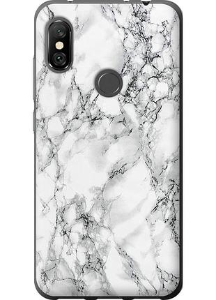 Чехол 2d пластиковый на телефон xiaomi redmi note 6 pro мрамор белый "4480t-1551-58250"