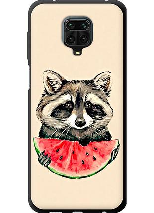 Чехол tpu на телефон xiaomi redmi note 9 pro енотик с арбузом "4605b-1911-58250"