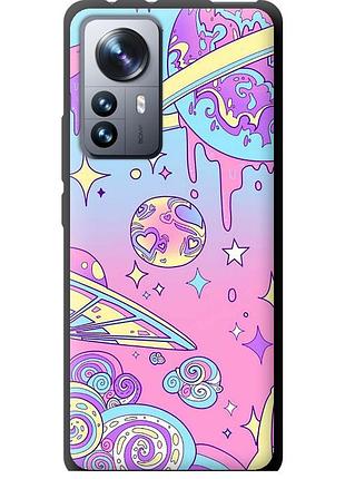 Чехол tpu на телефон xiaomi 12 pro розовая галактика "4146b-2560-58250"