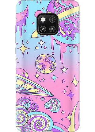 Чохол 2d пластиковий на телефон huawei mate 20 pro рожева галактика "4146t-1567-58250"