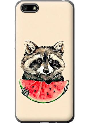 Чехол силиконовый на телефон huawei y5 2018 енотик с арбузом "4605u-1500-58250"