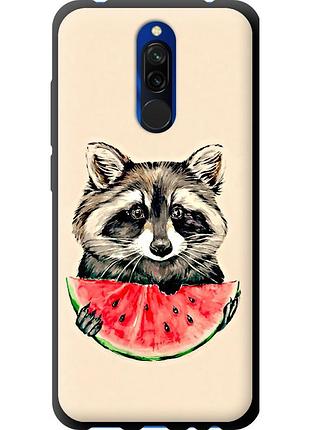 Чехол tpu на телефон xiaomi redmi 8 енотик с арбузом "4605b-1806-58250"