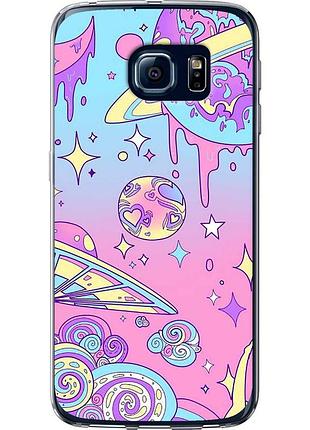 Чехол силиконовый на телефон samsung galaxy s6 edge g925f розовая галактика "4146u-83-58250"