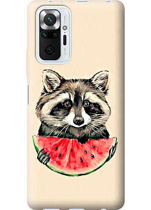 Чехол силиконовый на телефон xiaomi redmi note 10 pro енотик с арбузом "4605u-2297-58250"