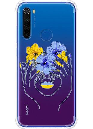 Чехол силикон с усиленными углами патриотический на телефон xiaomi redmi note 8t девушка v4 "5276sp-1818-58250"