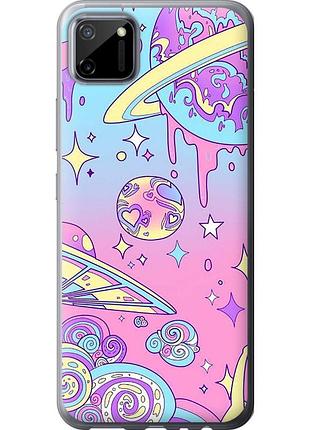Чохол 2d пластиковий на телефон realme c11 2020 рожева галактика "4146t-2031-58250"