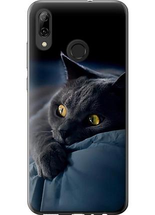 Чехол силиконовый на телефон huawei p smart 2019 дымчатый кот "825u-1634-58250"
