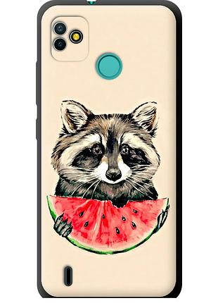 Чехол tpu на телефон tecno pop 5 bd2p енотик с арбузом "4605b-2412-58250"
