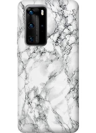Чехол силиконовый на телефон huawei p40 pro мрамор белый "4480u-1839-58250"