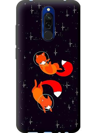 Чехол tpu на телефон xiaomi redmi 8 лисички в космосе "4519b-1806-58250"