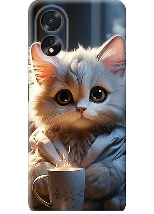 Чохол силіконовий на телефон oppo a18 білий кіт "5646u-3807-58250"
