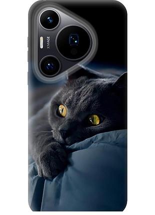 Чехол силиконовый на телефон huawei pura 70 дымчатый кот "825u-3703-58250"