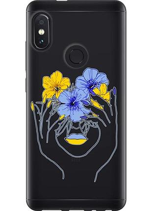 Чехол 2d пластиковый патриотический на телефон xiaomi redmi note 5 pro девушка v4 "5276t-1353-58250"