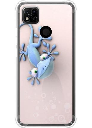 Чехол силикон с усиленными углами на телефон xiaomi redmi 9c геккончик "1094sp-2035-58250"