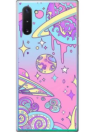Чехол силиконовый на телефон samsung galaxy note 10 розовая галактика "4146u-1718-58250"