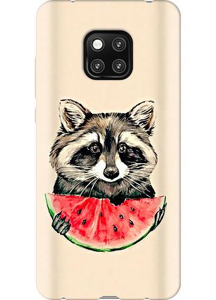 Чохол 2d пластиковий на телефон huawei mate 20 pro єнотик з кавуном "4605t-1567-58250"